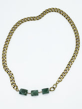 Load image into Gallery viewer, Aventurine Necklace Brass Curb Chain
