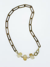 Load image into Gallery viewer, Citrine Necklace Brass Paper Clip Chain
