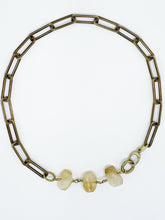 Load image into Gallery viewer, Citrine Necklace Brass Paper Clip Chain
