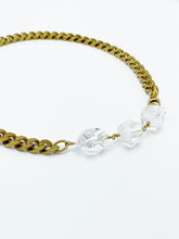 Load image into Gallery viewer, Quartz Crystal Necklace Brass Curb Chain
