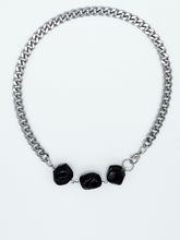 Load image into Gallery viewer, Garnet Necklace Stainless Steel Curb Chain
