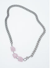 Load image into Gallery viewer, Rose Quartz Necklace Stainless Steel Curb Chain
