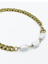 Load image into Gallery viewer, Howlite Necklace Brass Curb Chain
